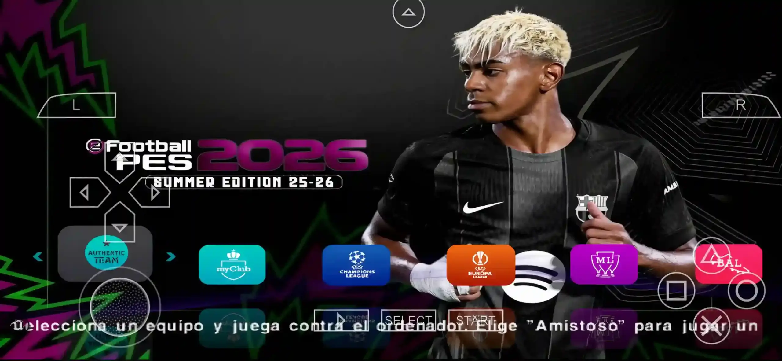 تحميل بيس PES 2026 PPSSPP تعليق عربي للاندرويد